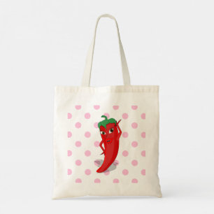 Red Hett Pepper Diva Rosa Polka dots Tygkasse