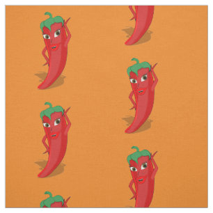 Red Hett Pepper Diva Teckning Mönster Tyg