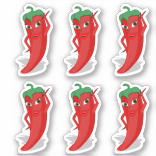 Red Hett Pepper Diva-utskrifter Klistermärken