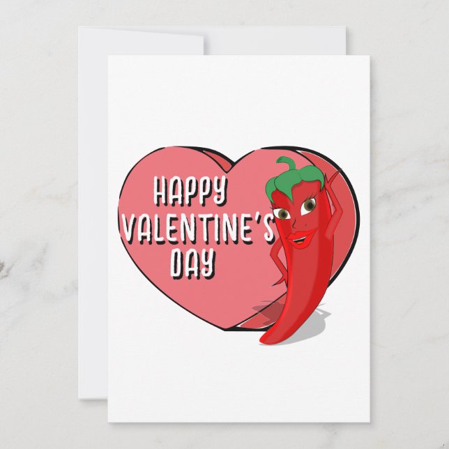 Red Hett Pepper Diva Valentineser Inbjudningar (Framsida)