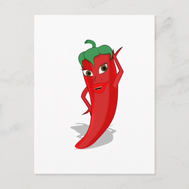 Red Hett Pepper Diva Vykort (Framsida)