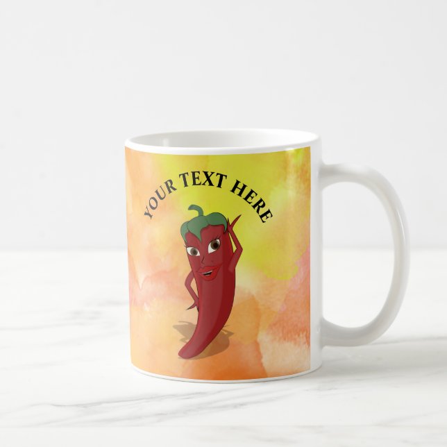 Red Hett Pepper Diva Watercolor Kaffemugg (Höger)
