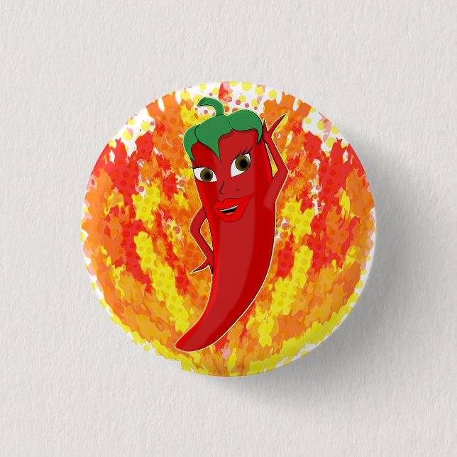 Red Hett Pepper Fire Flames Knapp (Framsida)