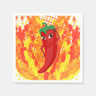 Red Hett Pepper Fire Flames Pappersservett