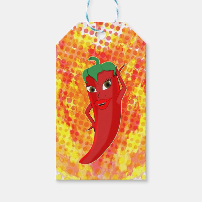 Red Hett Pepper Fire Flames Presentetikett (Framsidan)