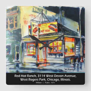 Red Hett Ranch, Chicago, Illinois (1952-1985) Fyrkantig Klocka
