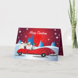 Red Hett Santa Helgkort