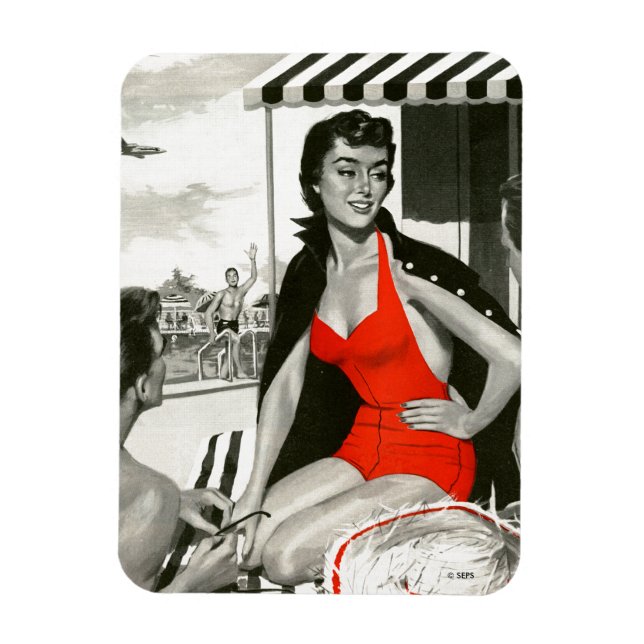 Red Hett Woman Magnet (Vertikal)