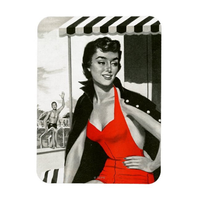 Red Hett Woman Magnet (Vertikal)
