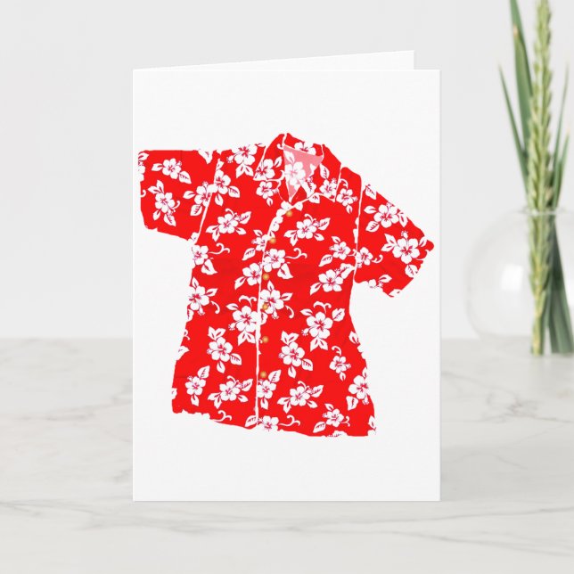 Red Hibiscus Aloha Shirt Kort (Framsida)