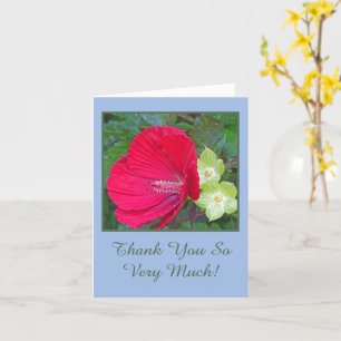 RED HIBISCUS/BLOMMIGT/"TACK SÅ MYCKET" KORT
