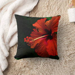 Red Hibiscus Decorative Pillow Kudde