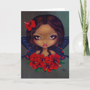 "Red Hibiscus Fairy"-hälsningskort Kort