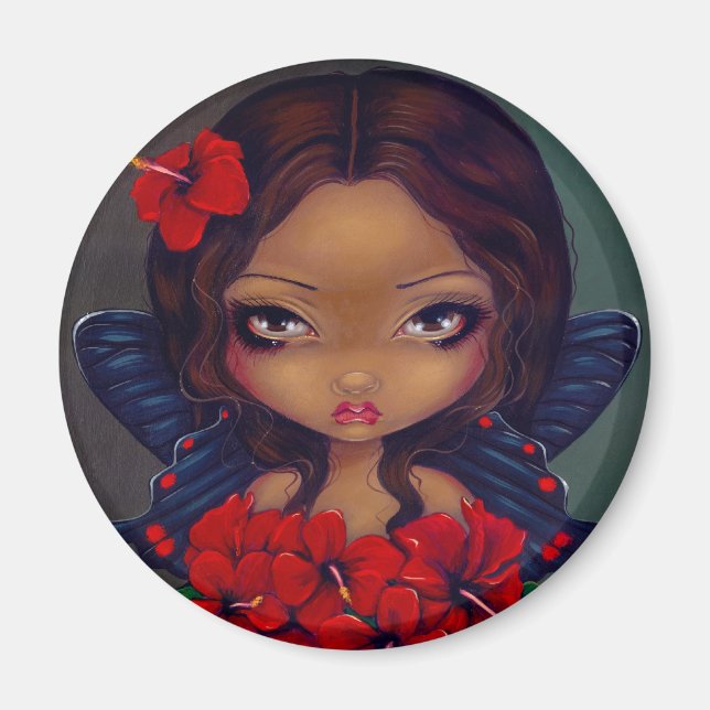 "Red Hibiscus Fairy" Magnet (Framsidan)