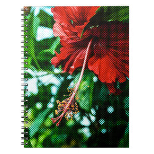 Red Hibiscus Flower Anteckningsbok