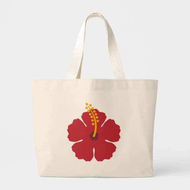 Red Hibiscus Flower Jumbo Tygkasse (Framsidan)