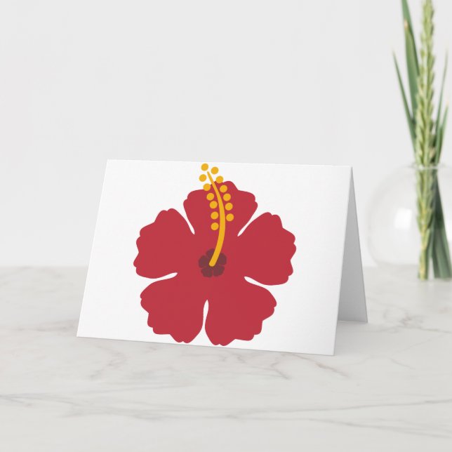 Red Hibiscus Flower Kort (Framsida)