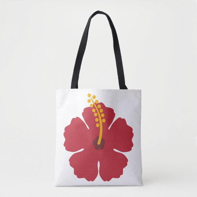 Red Hibiscus Flower Tygkasse (Framsida)