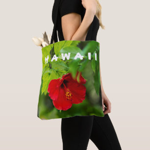 Red Hibiscus Hawaii Tropical Flower Tygkasse