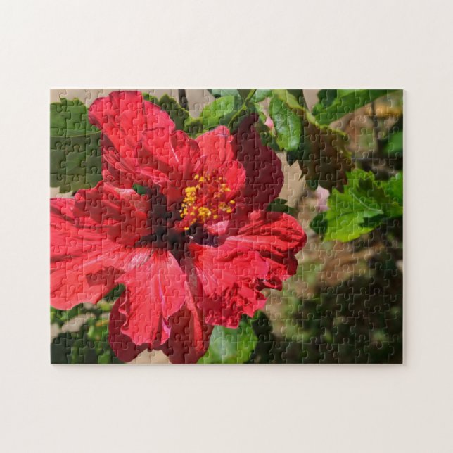 Red Hibiscus Puzzle Pussel (Horisontell)