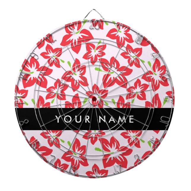 Red Hibiscus, Red Flowers, ditt namn Darttavla (Framsidan)