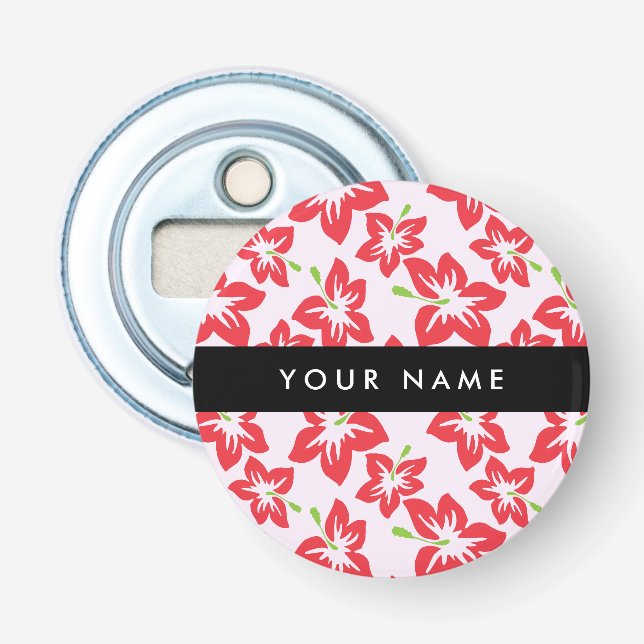 Red Hibiscus, Red Flowers, ditt namn Flasköppnare (Framsidan)