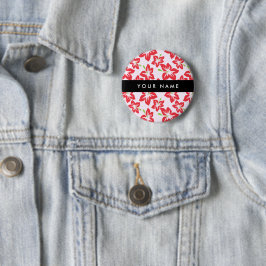 Red Hibiscus, Red Flowers, ditt namn Knapp