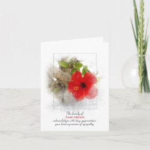 Red Hibiscus Sympathy Tack Kort