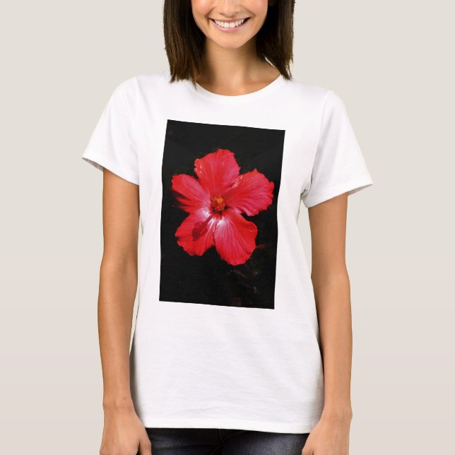 Red Hibiscus Tee Shirt (Framsida)