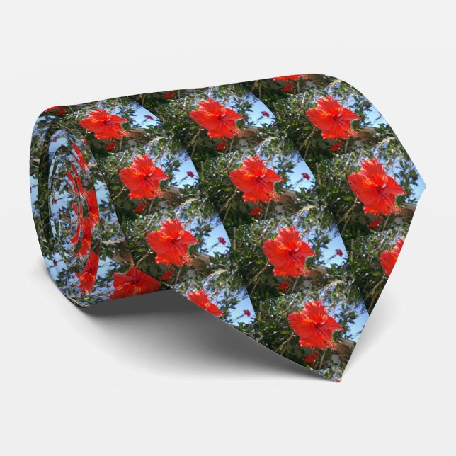 Red Hibiscus Träd, Neck Tie Slips (Rullad)