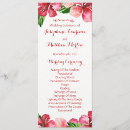 Red Hibiscus Tropical Bröllopsprograms Program