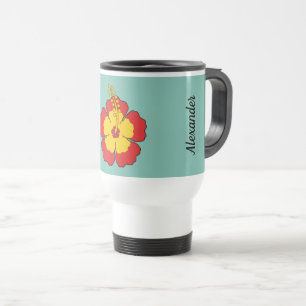 Red Hibiscus Tropical Flower   Lägg till ditt namn Resemugg