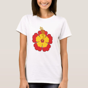 Red Hibiscus Tropical Flower T Shirt