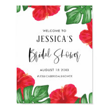 Red Hibiscus Tropical Möhippa Välkommen