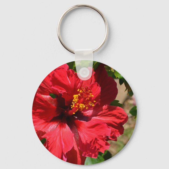 Red Hibisus Nyckelring (Framsida)