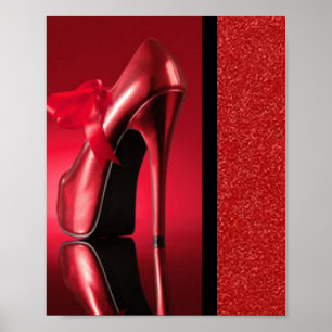 Red High Heel med Bow Poster