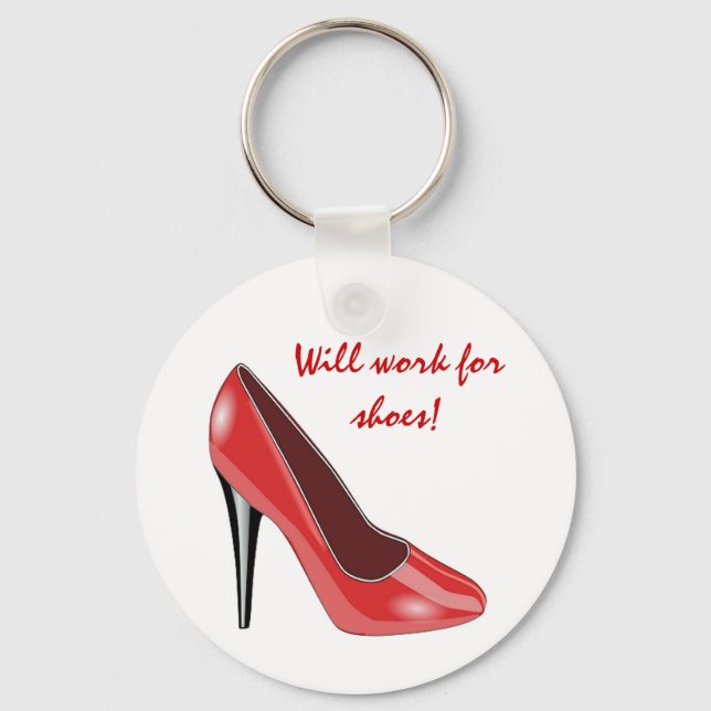Red High Heel Shoe Keychain Nyckelring (Framsida)