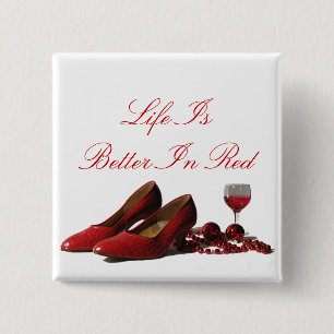 Red High Heel Shoes och Red Vin Knapp
