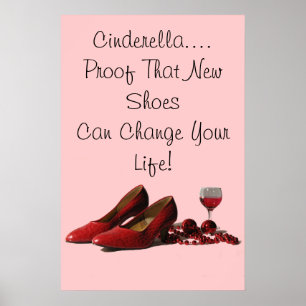 Red High Heel Shoes och Red Vin Poster