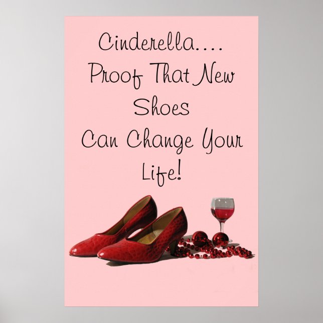 Red High Heel Shoes och Red Vin Poster (Framsidan)
