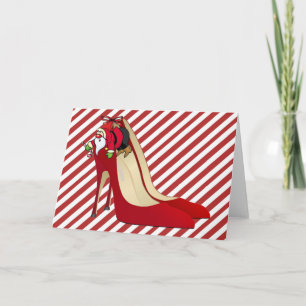 Red High Heel Shoes/Santa Elf Helgkort