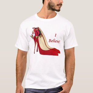 Red High Heel Shoes / Santa Elf / Jag tror! Tee Shirt