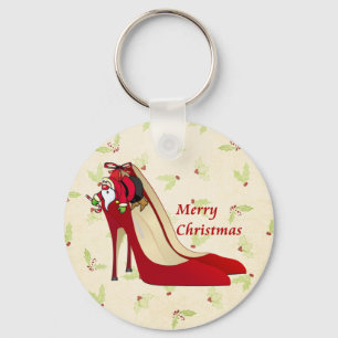 Red High Heel Shoes/Santa Elf Nyckelring