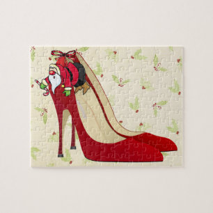 Red High Heel Shoes/Santa Elf Pussel