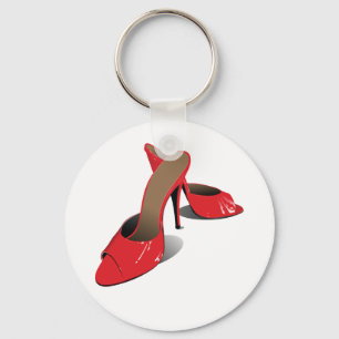 Red High Heeled Shoes Mode Keychain Nyckelring