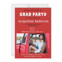 Red High School College Graduation Party Photo