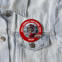 Red High School Football Player Photo Large Brag