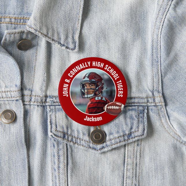 Red High School Football Player Photo Large Brag Knapp (In Situ)