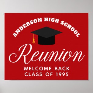 Red High School Reunion Anpassningsbar Alumni Välk Poster