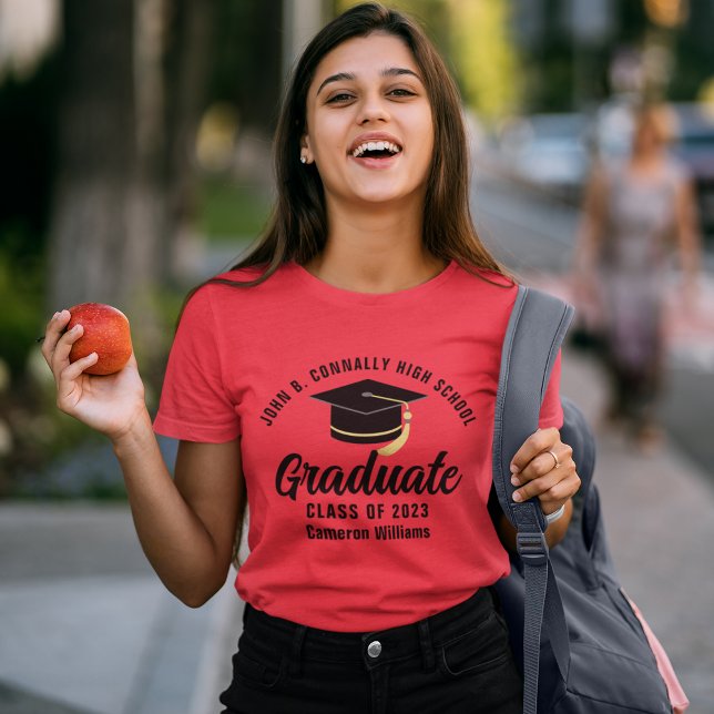 Red High School Student Anpassningsbar 2023 Studen T Shirt (Skapare uppladdad)